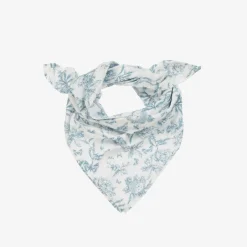 Tartine et Chocolat Girls Blue Toile de Jouy Print Scarf (65cm) Sale