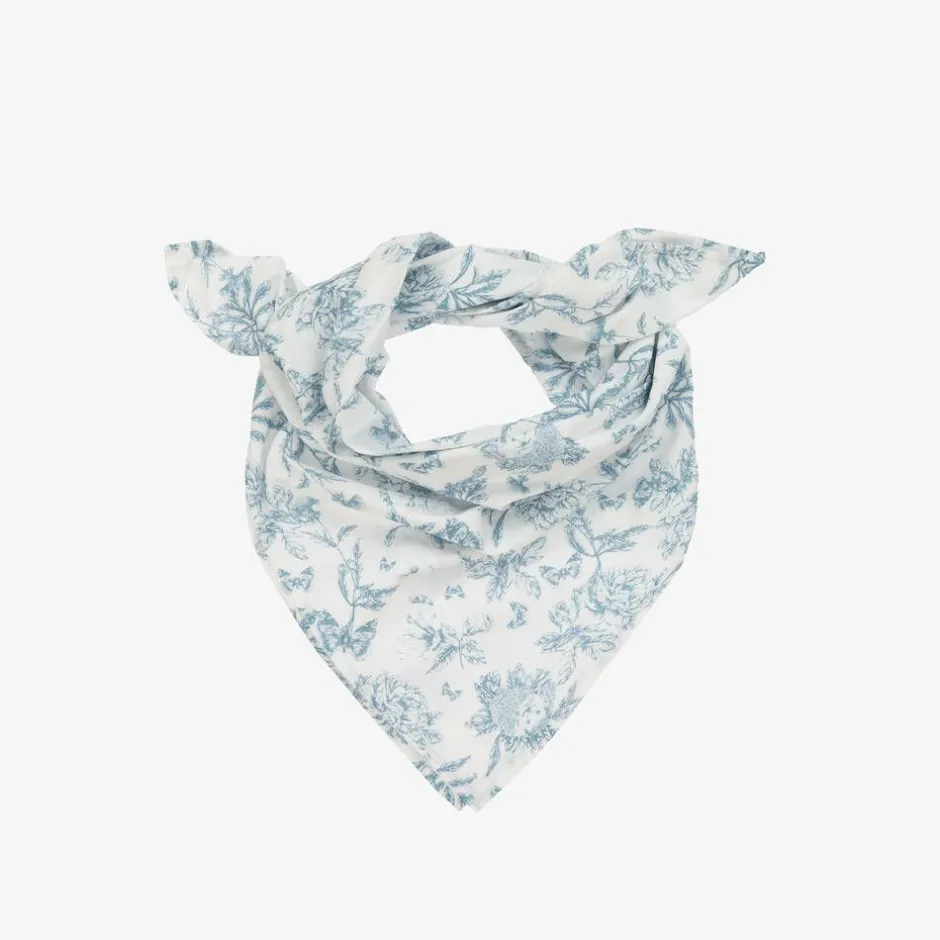 Tartine et Chocolat Girls Blue Toile de Jouy Print Scarf (65cm) Sale