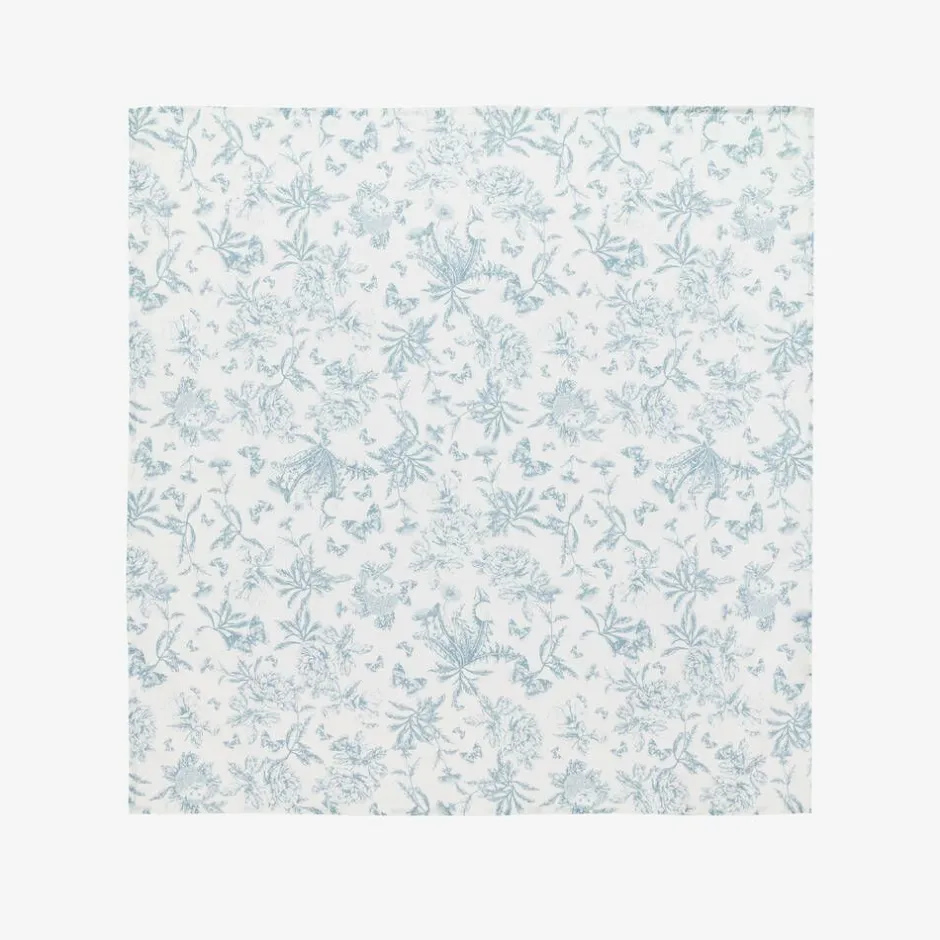 Tartine et Chocolat Girls Blue Toile de Jouy Print Scarf (65cm) Sale