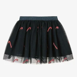 NAME IT Girls Blue Tulle Candy Cane Skirt Clearance