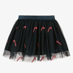 NAME IT Girls Blue Tulle Candy Cane Skirt Clearance