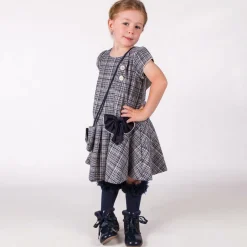 Beau KiD Girls Blue Tweed Dress & Handbag Set Sale