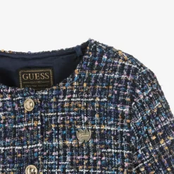 Guess Girls Blue Tweed Jacket Discount