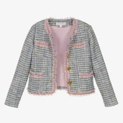 Angels Face Girls Tweed Skirt Set Blue