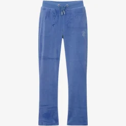 Juicy Couture Girls Blue Velour Flared Joggers Best