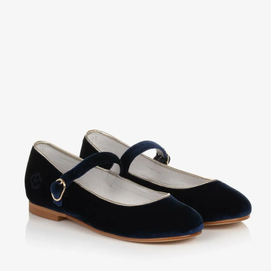 Beatrice amp; George Girls Blue Velvet Mary Jane Pumps Best