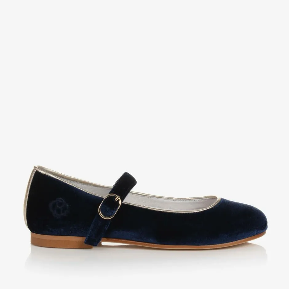 Beatrice amp; George Girls Blue Velvet Mary Jane Pumps Best