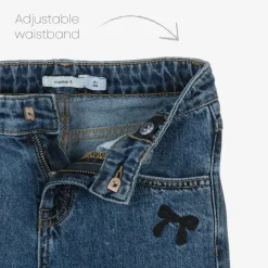 NAME IT Girls Blue Wide Leg Bow Jeans New