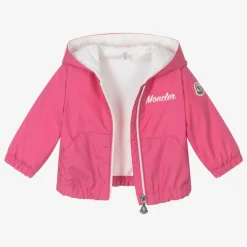 Moncler Enfant Girls Bright Pink Evanthe Hooded Jacket Online