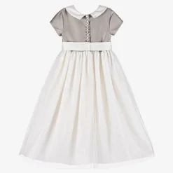 Beatrice amp; George Girls Bronze Satin & Ivory Tulle Dress Best