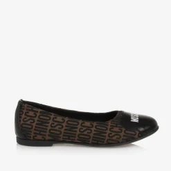 Moschino Girls Brown Jacquard Ballerina Shoes Best