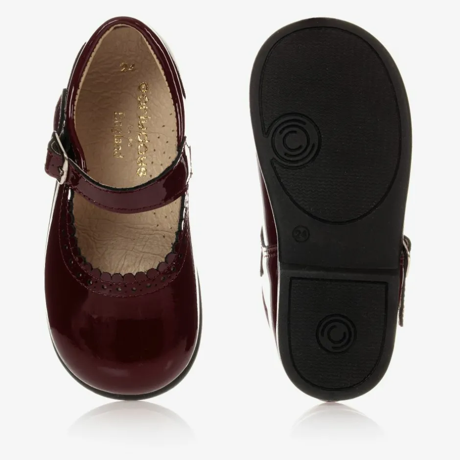 Early Days Girls Burgundy Leather Shoes Best