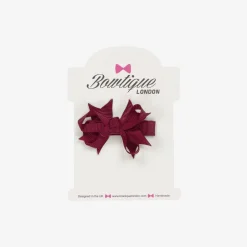 Bowtique London Girls Burgundy Red Bow Hair Clip (4cm) New