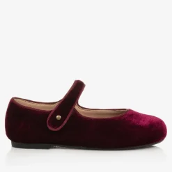 Old Soles Girls Burgundy Red Velvet Shoes Discount