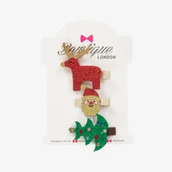 Bowtique London Girls Christmas Hair Clips (3 Pack) Clearance