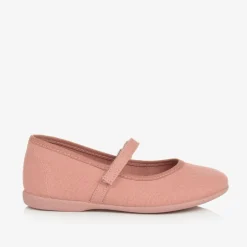 Pisamonas Girls Coral Pink Canvas Bar Shoes
