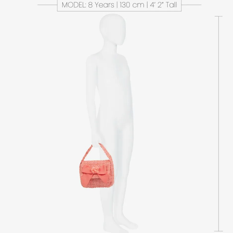 Patachou Girls Coral Pink Tweed Handbag (17cm) Sale