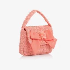 Patachou Girls Coral Pink Tweed Handbag (17cm) Sale