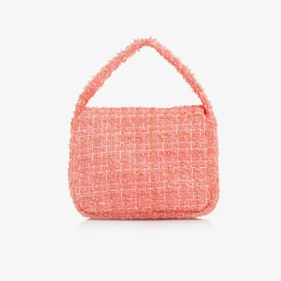 Patachou Girls Coral Pink Tweed Handbag (17cm) Sale