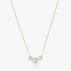Raw Pearls Girls 9ct Gold & Pearl Necklace (36cm)