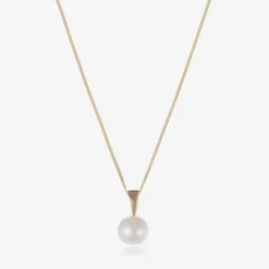 Raw Pearls Girls 9ct Gold & Pearl Necklace (36cm) Discount