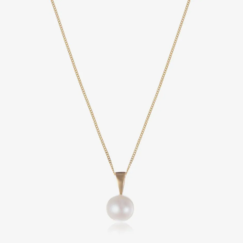 Raw Pearls Girls 9ct Gold & Pearl Necklace (36cm) Discount