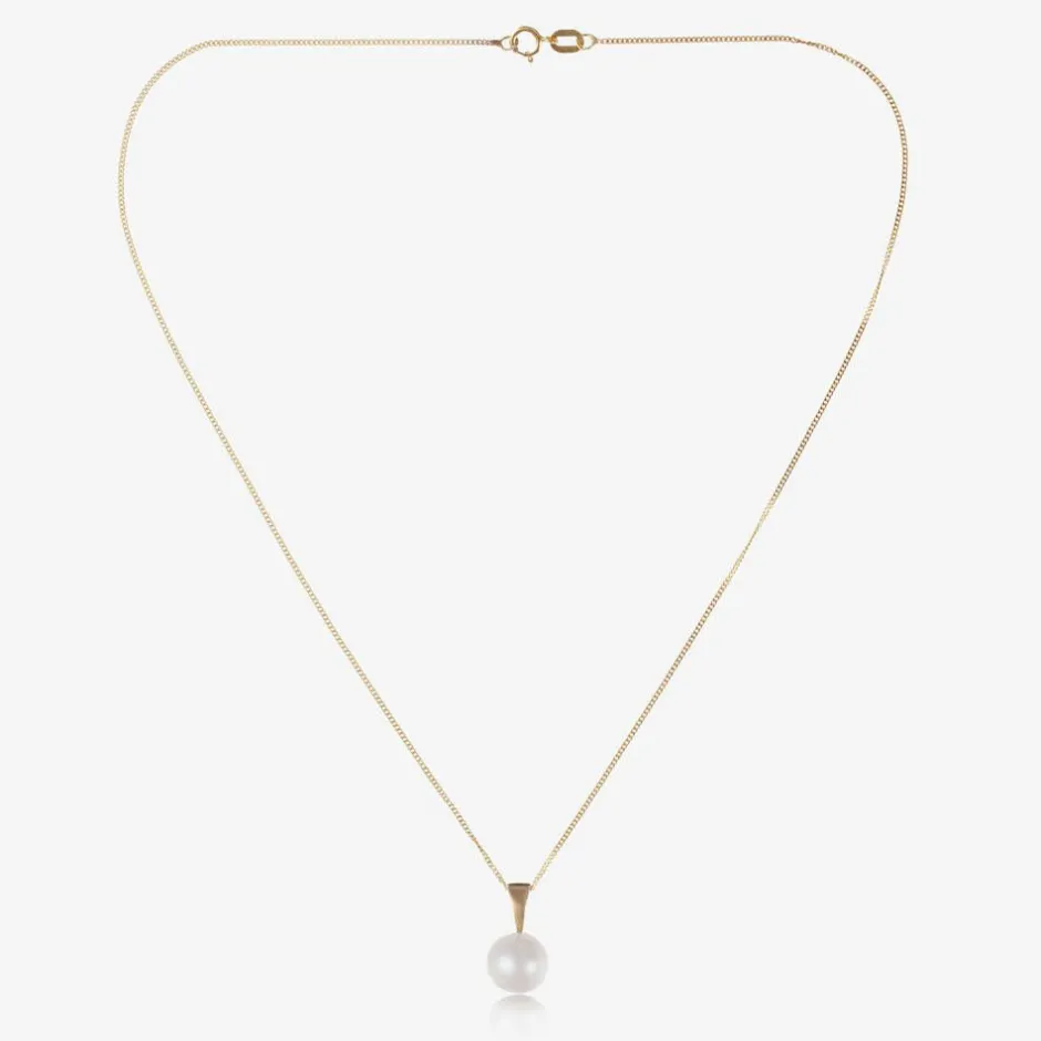 Raw Pearls Girls 9ct Gold & Pearl Necklace (36cm) Discount