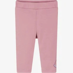 Moncler Enfant Girls Dusky Lilac Pink Cotton Leggings Discount