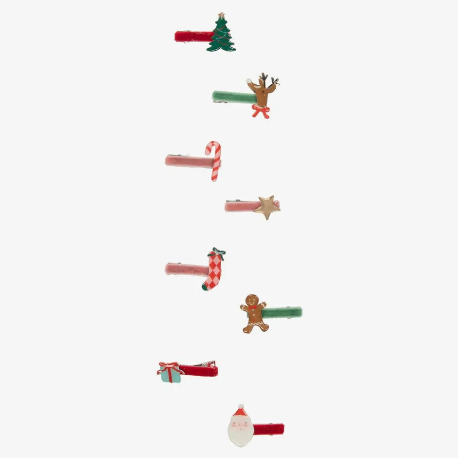 Meri Meri Girls Festive Hair Clips (8 Pack)
