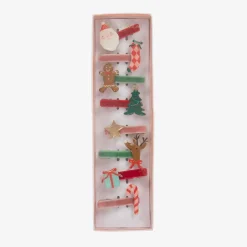 Meri Meri Girls Festive Hair Clips (8 Pack)