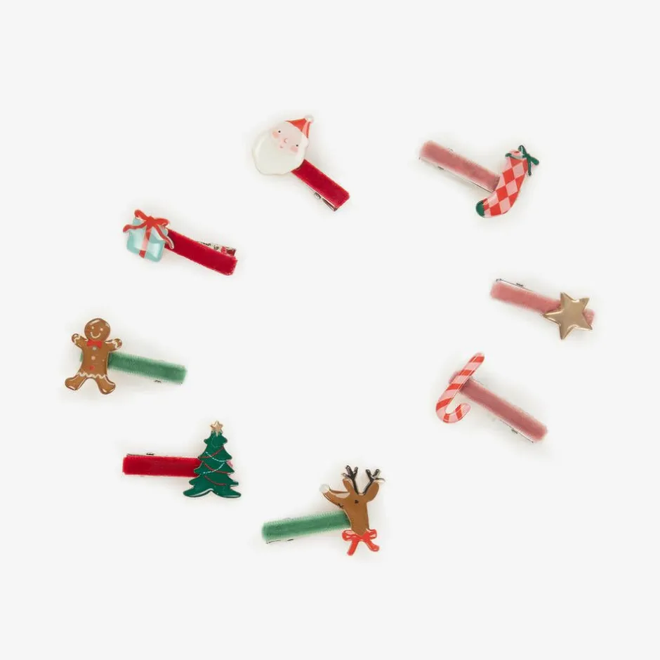 Meri Meri Girls Festive Hair Clips (8 Pack)