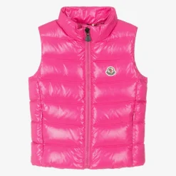 Moncler Enfant Girls Fuchsia Pink Ghany Down Padded Gilet