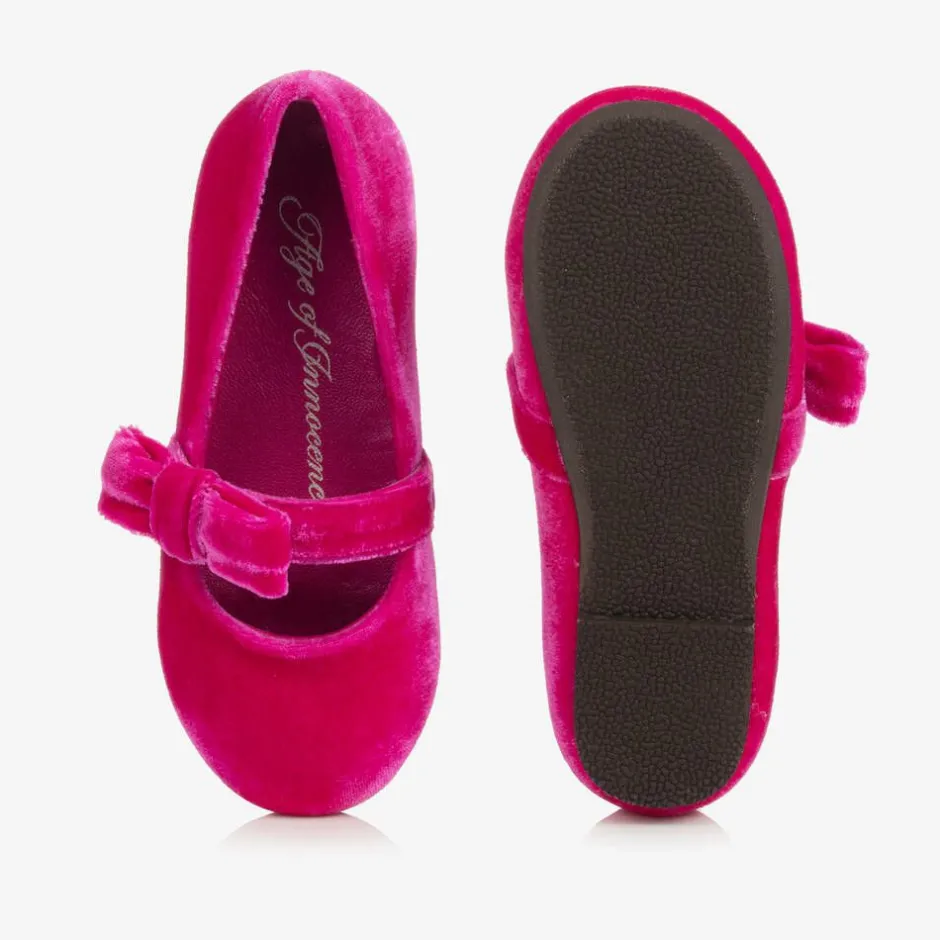 Age of Innocence Girls Fuchsia Pink Velvet Shoes