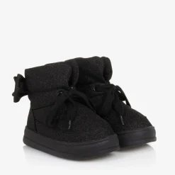 Monnalisa Girls Glittery Black Quilted Boots Sale