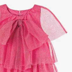 EIRENE Girls Glittery Pink Tulle Dress Outlet