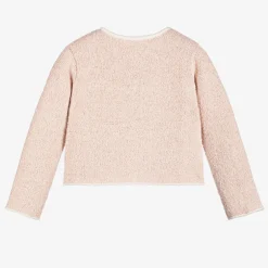 Lapin House Girls Glittery Pink Wool Knit Cardigan New