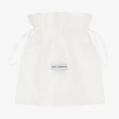 Dolce amp; Gabbana Girls Glittery Silver Leather DG Pumps Online