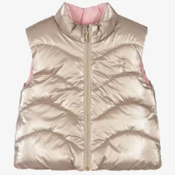 Mayoral Girls Gold & Pink Reversible Gilet Clearance
