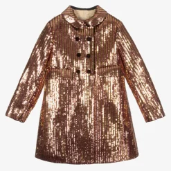 Gucci Girls Gold & Pink Sequin Coat Discount