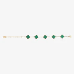 David Charles Girls Gold & Green Clover Bracelet Hot