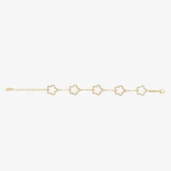 David Charles Girls Gold & Ivory Clover Bracelet Discount