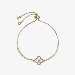 David Charles Girls Gold & Ivory Clover Bracelet Outlet