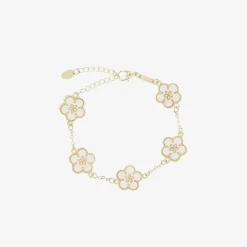 David Charles Girls Gold & Ivory Flower Bracelet Best