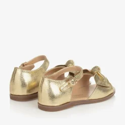 Age of Innocence Girls Gold Bow Leather Sandals Hot