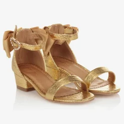 Angels Face Girls Bow Sandals Gold Sale