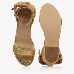 Angels Face Girls Bow Sandals Gold Sale