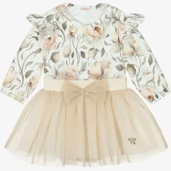 Sofija Girls Gold Cotton Skirt Set Discount