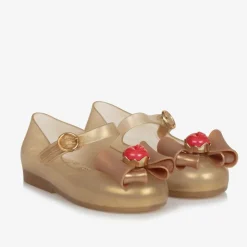 Mini Melissa Girls Gold Disney Jelly Shoes Sale