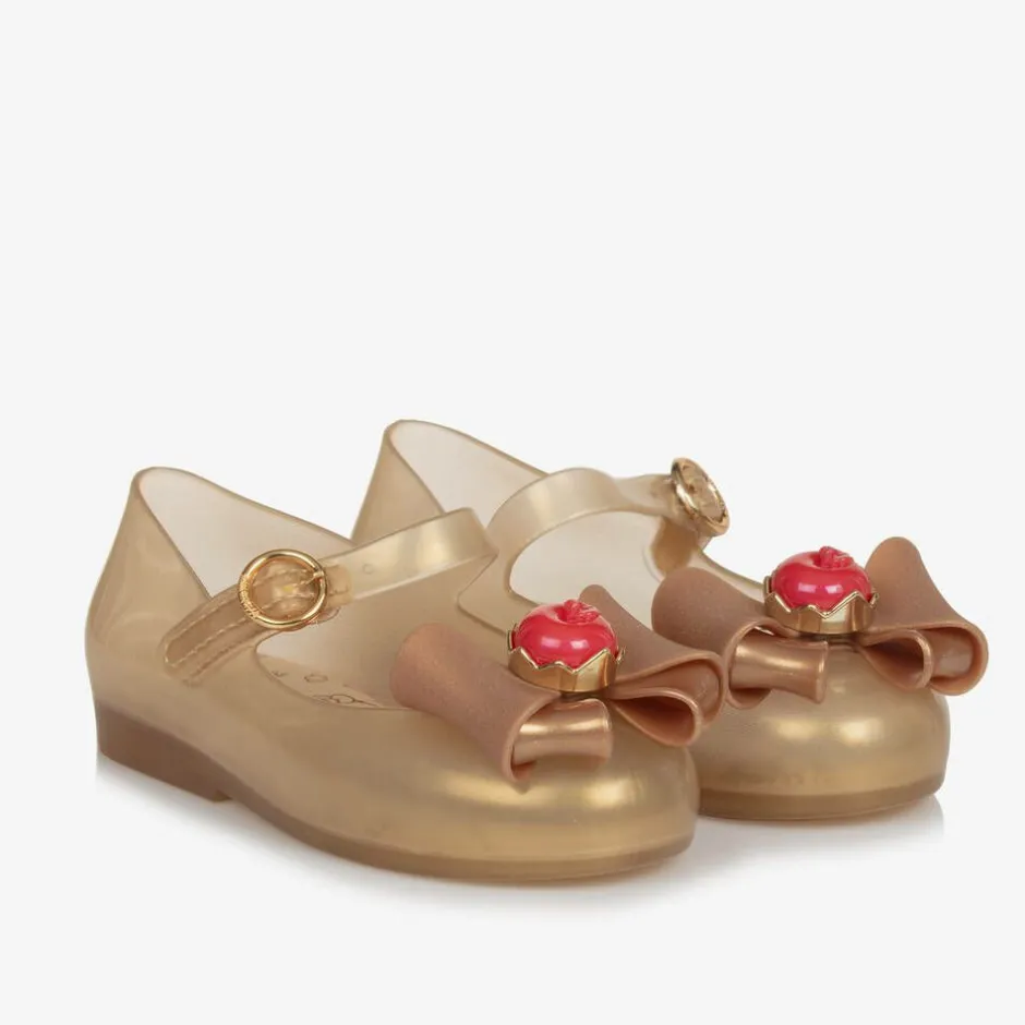 Mini Melissa Girls Gold Disney Jelly Shoes Sale