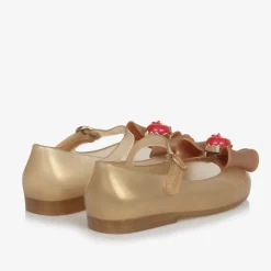Mini Melissa Girls Gold Disney Jelly Shoes Sale